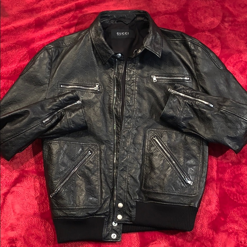 Gucci biker leather jacket